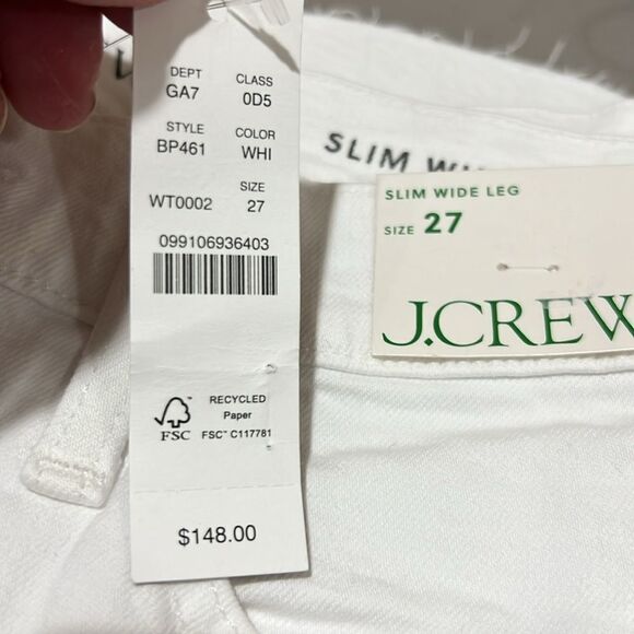 J. Crew BP461 Slim wide-leg jean in white wash NWT - Picture 8 of 12